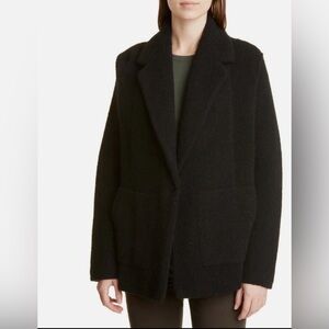 Vince Black Wool Blend Midi Length Jacket